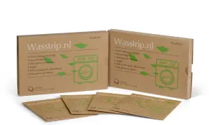Wasstrips: milieuvriendelijk, hypoallergeen, vegan en 100% biologisch afbreekbaar wasmiddel. Ideaal voor een schone was en een schone planeet.
