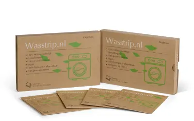 Wasstrips: milieuvriendelijk, hypoallergeen, vegan en 100% biologisch afbreekbaar wasmiddel. Ideaal voor een schone was en een schone planeet.