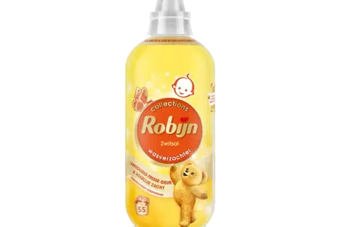 Fles Robijn Zwitsal wasverzachter met langdurig frisse geur en zachtheid. Welke wasverzachter ruikt het langst? Deze!